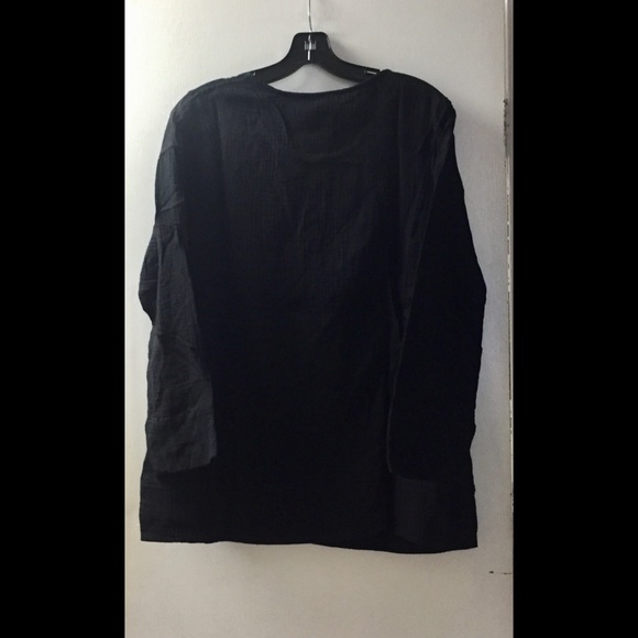 🆕Black Cotton Bubble Gauze Top - Picture 3 of 4
